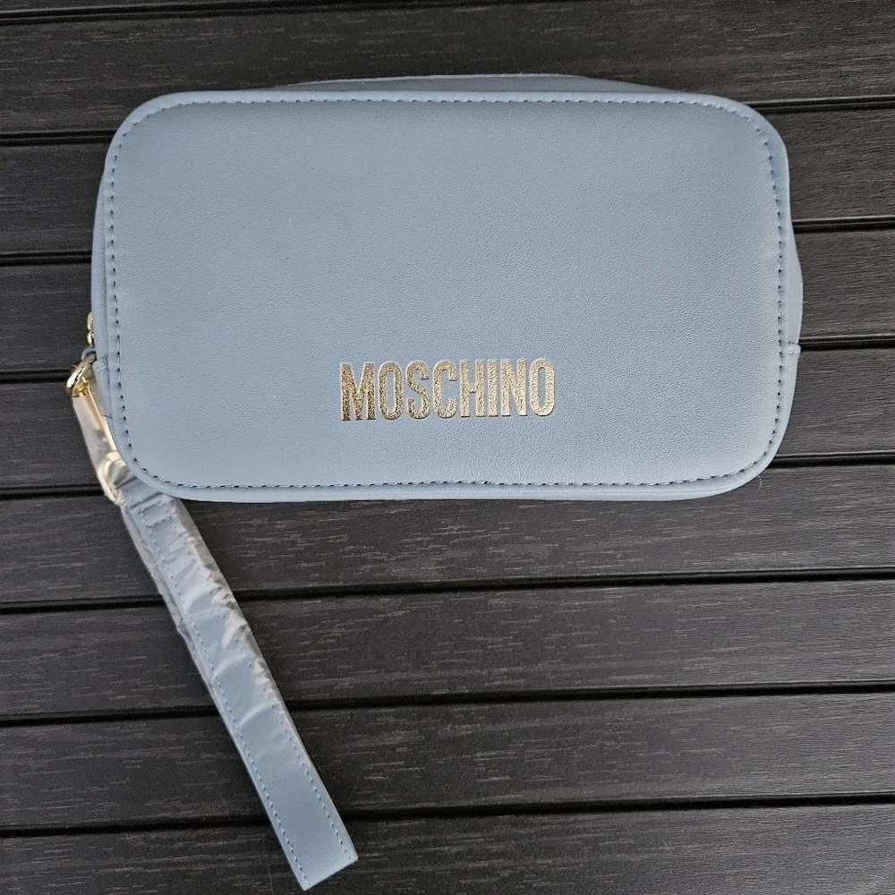 Moschino China Airlines Business Class Amenity Makeup Toiletry Bag French Blue
